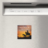 Cowgirl Sunset Horseback Ride Magnet (Insitu (Vaatwasser))