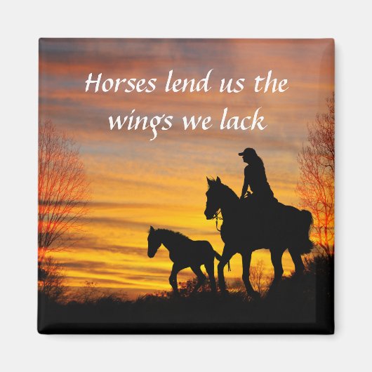 Cowgirl Sunset Horseback Ride Magnet (Voorkant)