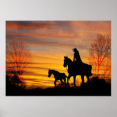 Cowgirl Sunset Horseback Ride Poster (Voorkant)