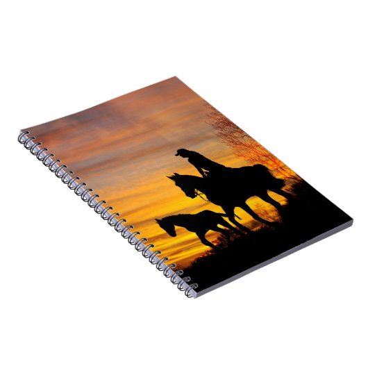 Cowgirl Sunset Horseback Ride Spiral Notitieboek (Rechterzijde)