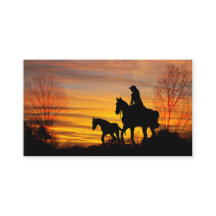 Cowgirl Sunset Horseback Ride Visitekaartje