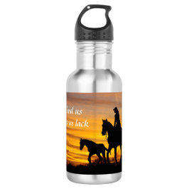 Cowgirl Sunset Horseback Ride Water Bottle Waterfles