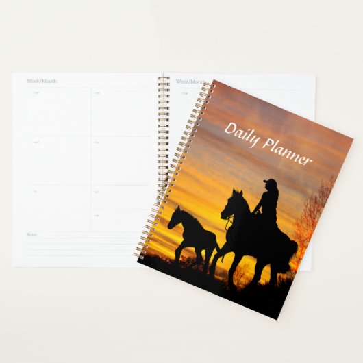 Cowgirl Sunset Paardrijden Dagelijkse Planner (Display)