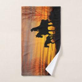 Cowgirl Sunset Paardrijden Handdoek