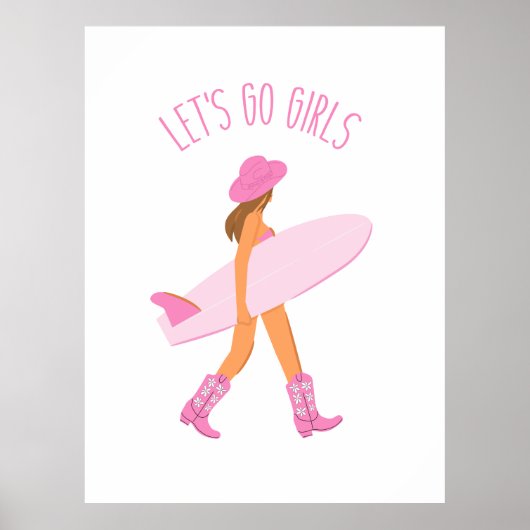 Cowgirl Surfer Print (Voorkant)