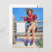 Cowgirl Target Practice Pin Up Briefkaart (Voorkant / Achterkant)