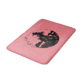 Cowgirl te paard in de wei in het westen badmat (Gekanteld)