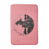 Cowgirl te paard in de wei in het westen badmat (Voorkant Verticaal)