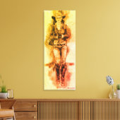 Cowgirl Tekenlaarzen Pet Dusty Trail Canvas Print (Insitu (Woonkamer))