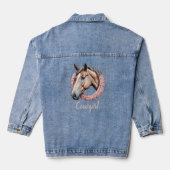 Cowgirl thema paard in roze Hoefijzer Denim Jacket (Achterkant)