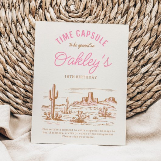 Cowgirl tijd capsule teken | Western feest voor me