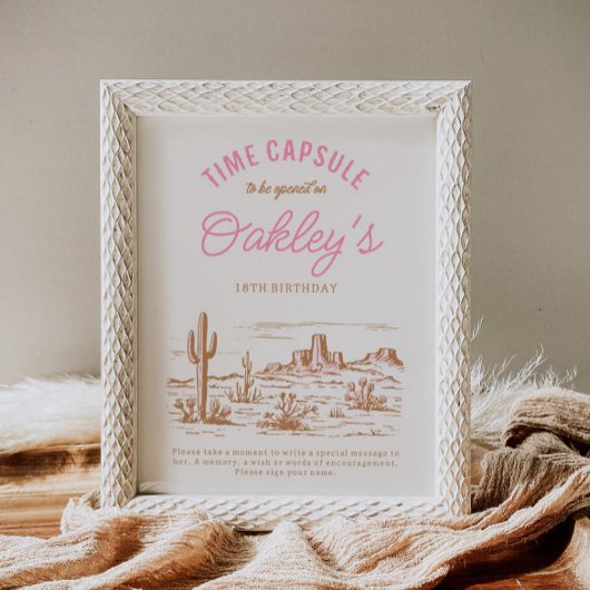 Cowgirl tijd capsule teken | Western feest voor me