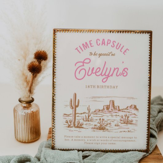 Cowgirl tijd capsule teken | Western feest voor me