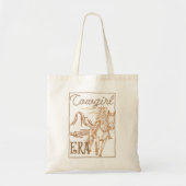Cowgirl tijdperk  retro westerne schetstekening tote bag (Voorkant)