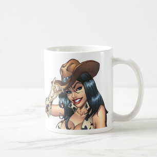 Cowgirl Tipping her Cowboy Pet Illustratie Koffiemok