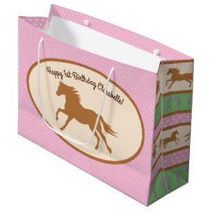 Cowgirl tthema Pony Cute 1st Birthday Groot Cadeauzakje