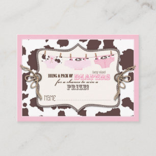 Cowgirl Tutu en jeans luier loterij ticket Informatiekaartje