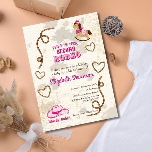 Cowgirl Tweede Rodeo Howdy Baby Shower Strooifeest Kaart