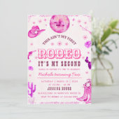 Cowgirl tweede Rodeo Party uitnodiging (Staand voorkant)