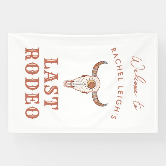 Cowgirl uit de woestijn Laatste Rodeo Welkom Spandoek (Horizontaal)