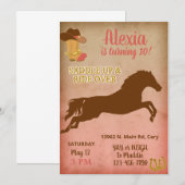 Cowgirl uitnodiging, paardenmeisje. kaart (Voorkant / Achterkant)