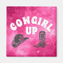 Cowgirl Up Pink Magnet