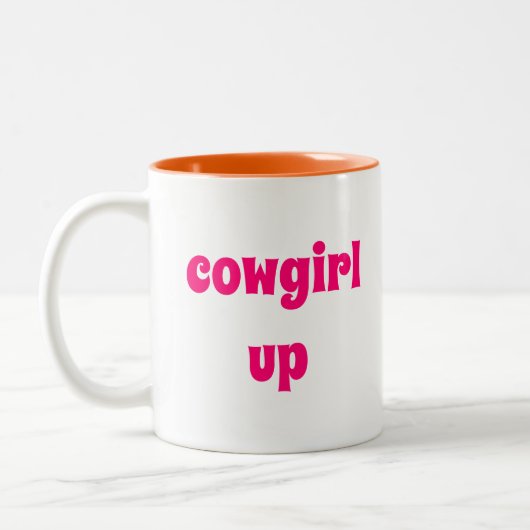 Cowgirl Up Two-Tone Coffee Mok (Links)