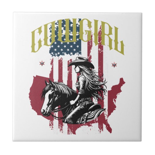 COWGIRL USA TEGELTJE (Voorkant)