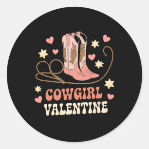 Cowgirl Valentijn Roze Laarzen Y2k Landmeisjes Val Ronde Sticker