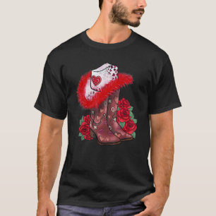 Cowgirl Valentijnsdag Shirt Laarzen Rozen Hoed Lui