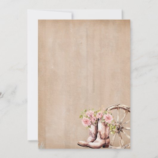 Cowgirl Verjaardag 21st, 30th, 40th, Rustiek Weste Kaart (Achterkant)