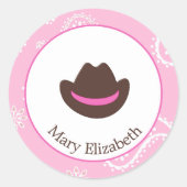 Cowgirl Verjaardag Stickers (Voorkant)