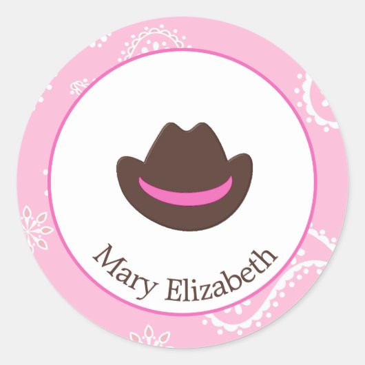 Cowgirl Verjaardag Stickers (Voorkant)