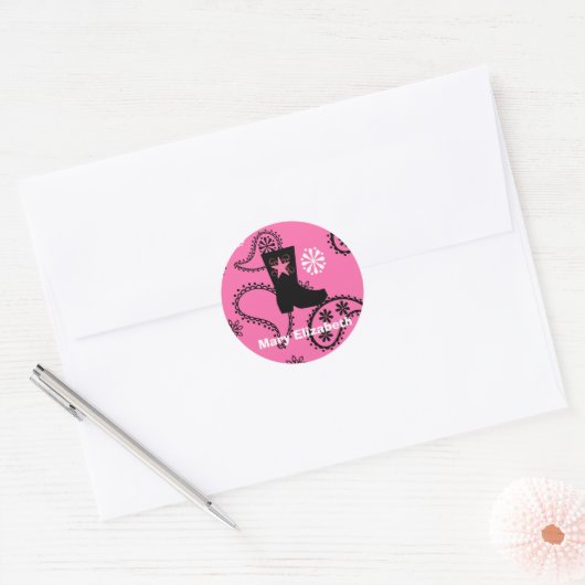 Cowgirl Verjaardag Stickers (Envelop)