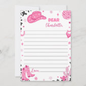 Cowgirl Verjaardag Tijd Capsule Nota Bericht Kaart (Voorkant)