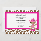 Cowgirl Verjaardag uitnodiging (Voorkant)