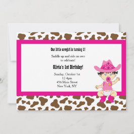 Cowgirl Verjaardag uitnodiging (Aziatisch)