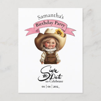 Cowgirl-verjaardagsansichtkaart Briefkaart