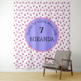Cowgirl verjaardagsbanner wandkleed