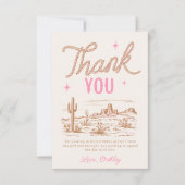 Cowgirl verjaardagsfeestje dank je kaart (Voorkant)