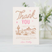 Cowgirl verjaardagsfeestje dank je kaart (Staand voorkant)