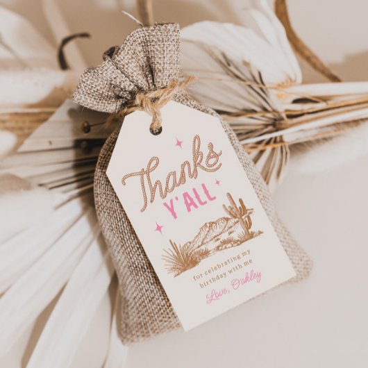 Cowgirl Verjaardagsgunst Tags Cadeaulabel