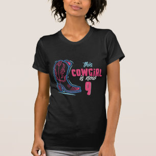 Cowgirl Verjaardagsshirt voor meisjes van 9 jaar T-shirt