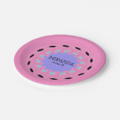 Cowgirl verjaardagstaart feest papieren bordje (Gekanteld)