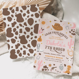Cowgirl verjaardagsuitnodiging | 7e Rodeo uitnodig Kaart