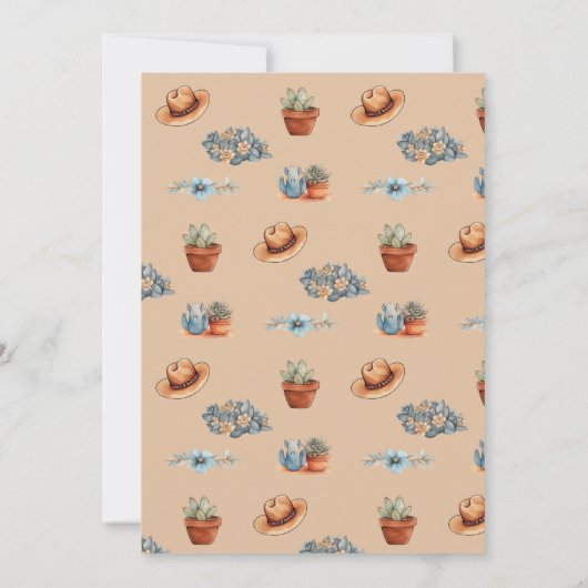 Cowgirl Verjaardagsuitnodiging Wildwest Western Kaart (Achterkant)