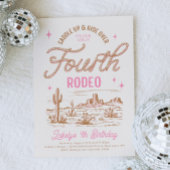 Cowgirl Vierde Rodeo Verjaardag Uitnodiging