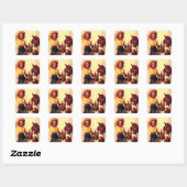 Cowgirl Vierkante Sticker (Vel)