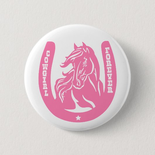 Cowgirl voor Buttonnen Ronde Button 5,7 Cm (Voorkant)