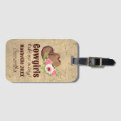 Cowgirl vrijgezellenfeest Gepersonaliseerde Roze Bagagelabel (Voorkant (horizontaal))
